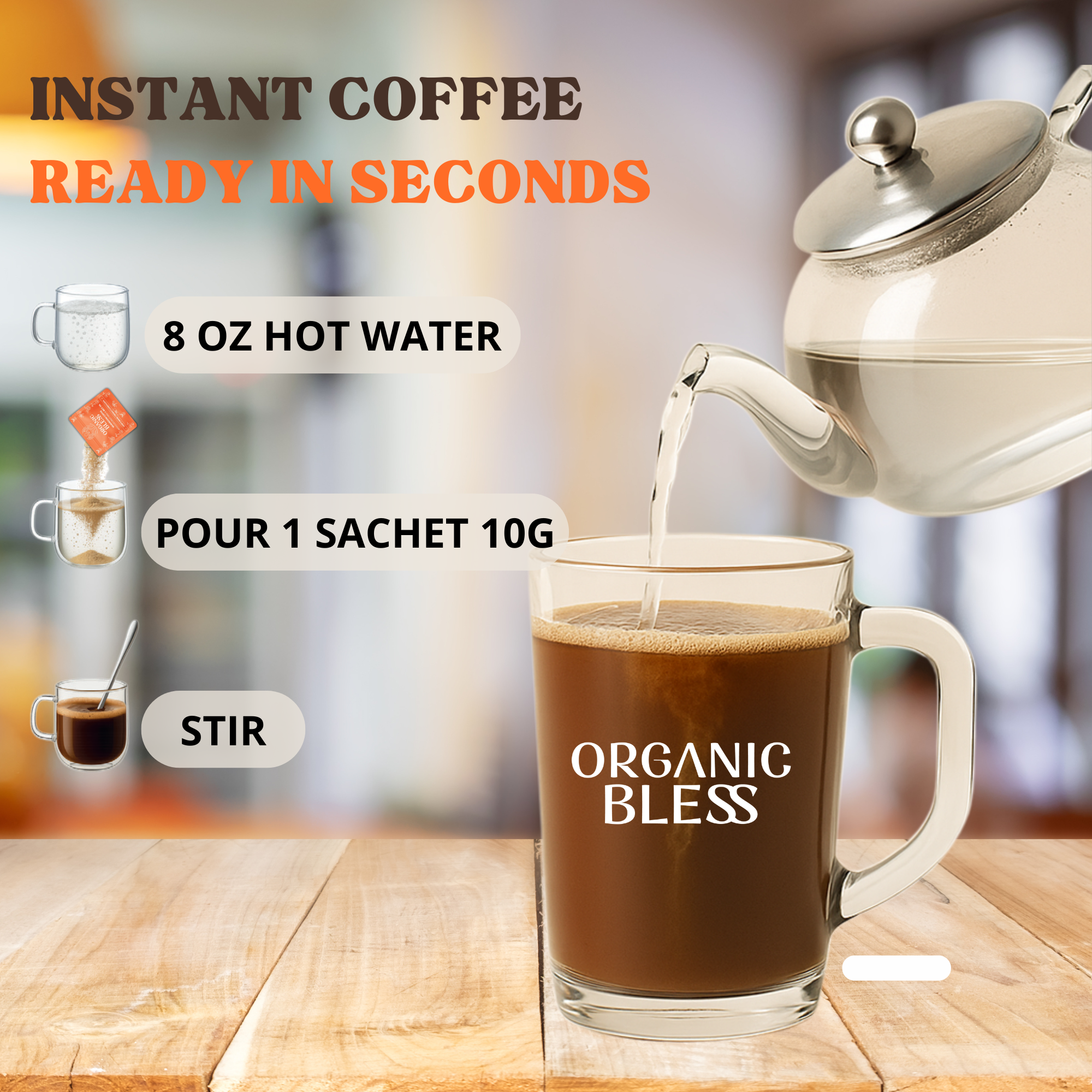 Mushroom Coffee with Coconut Milk & MCT Oil To-Go | Box of 10 Functional Sachets