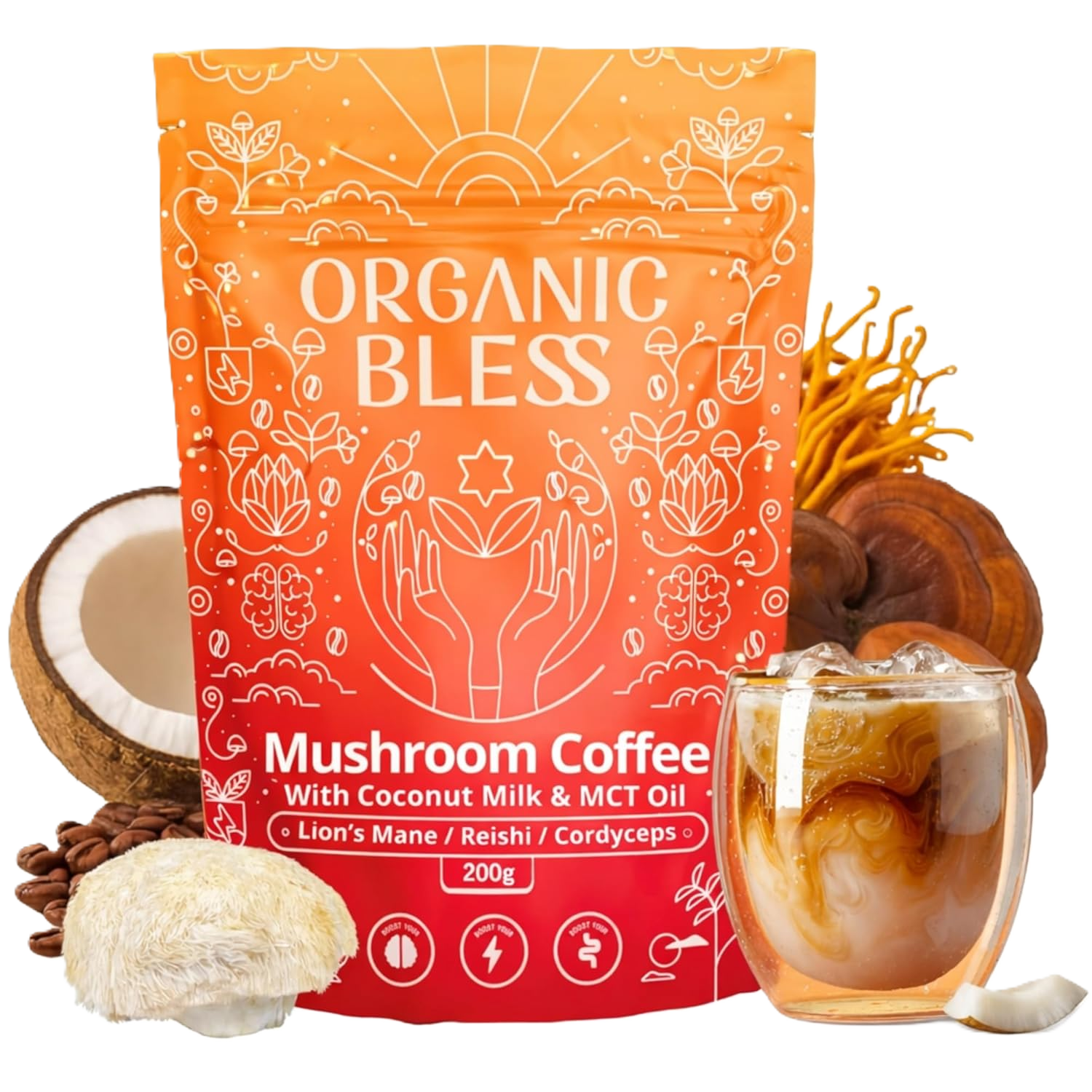 Organic Bless mushroom coffee extra bag